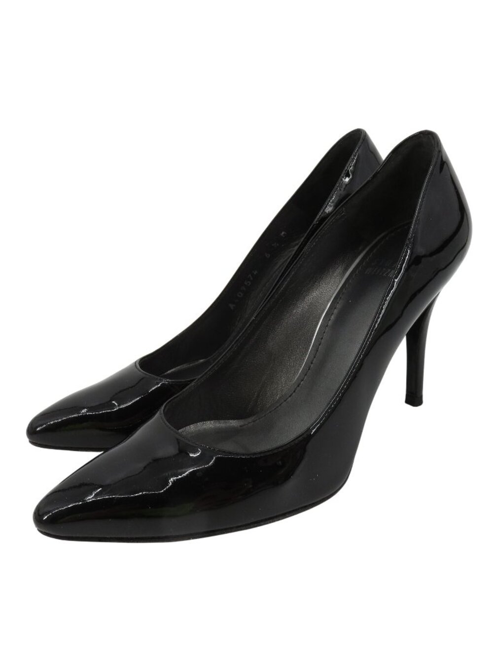 Stuart Weitzman 6.5 US Solid Black Patent Stiletto High Heel Pumps Shoes Spain